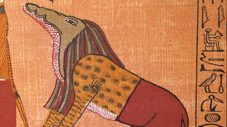 Painting on papyrus of Ammut