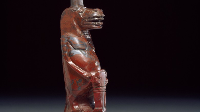 Carved red statuette of Taweret