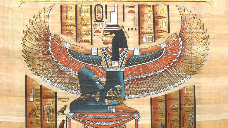 painting of isis with wings