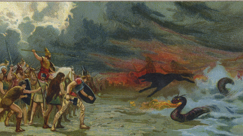 Illustration of the final battle of the gods