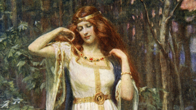 Freyja with magic necklace painting 