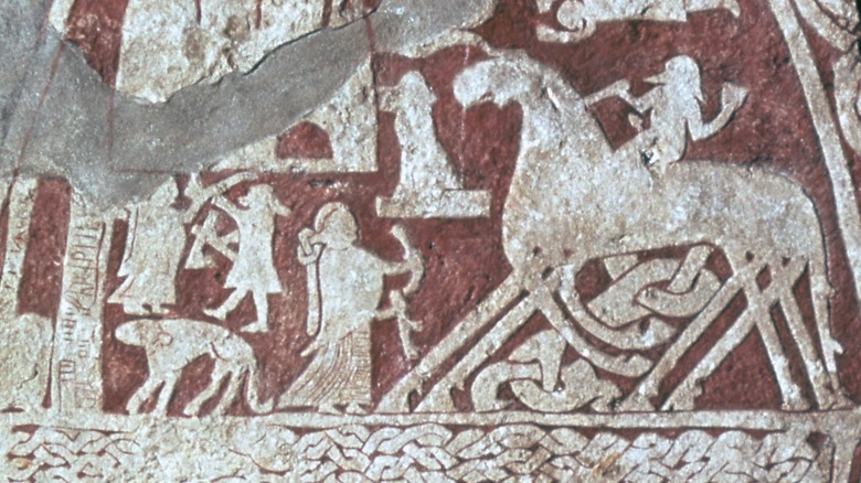 ancient carving of sleipnir