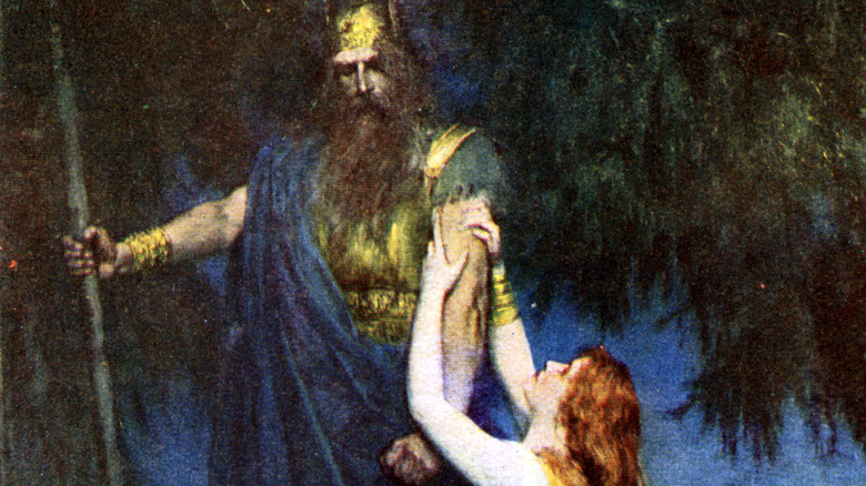 Painting of Odin, Brunhilde pleading 