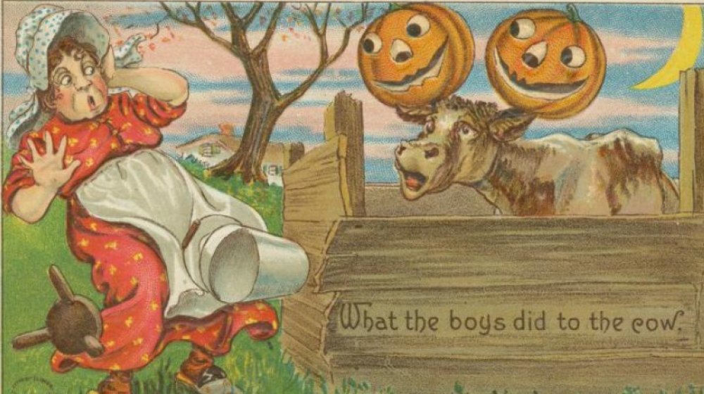halloween prank postcard