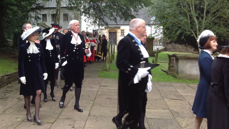 British High Sheriffs black garments outside