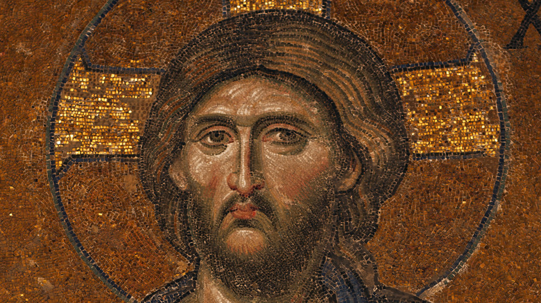 jesus byzantine mosaic portrait