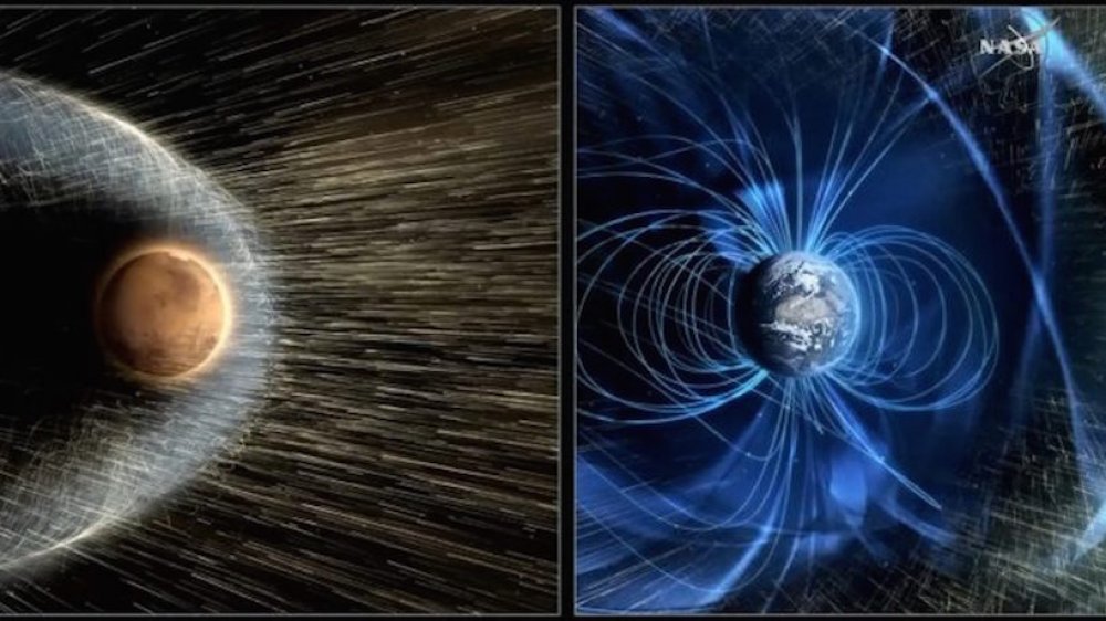 mars and earth magnetospheres