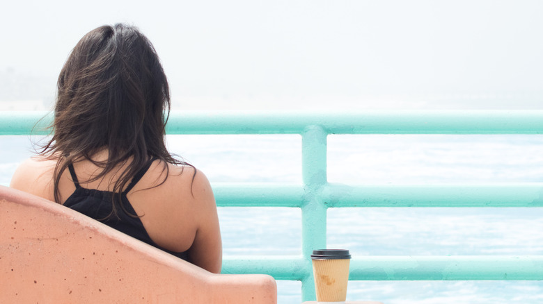 Woman sitting alone