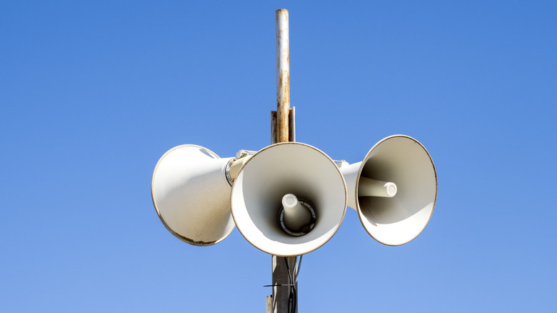 Air raid sirens blue sky