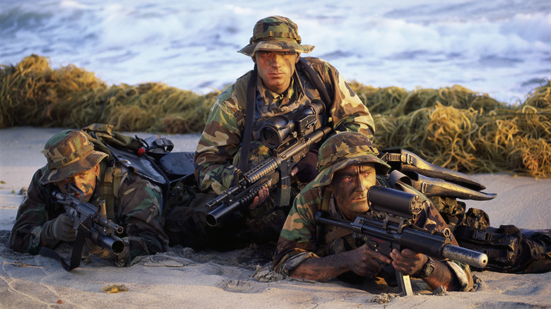 Navy SEALS on beach