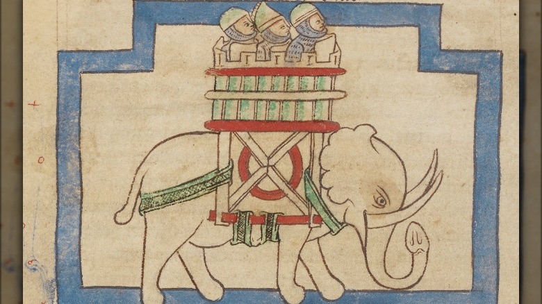 medieval manuscript of elephant castle