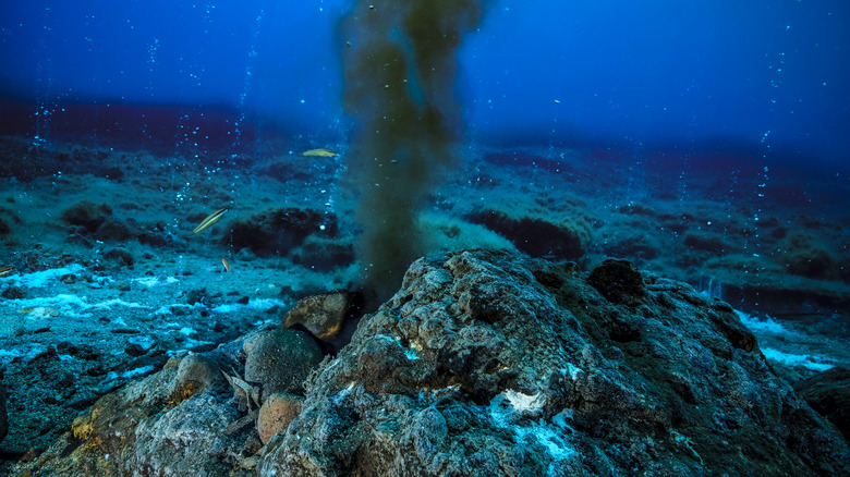 underwater hydrothermal vent or black smoker