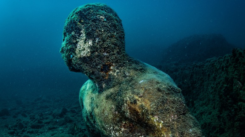 underwater ancient roman statue baia