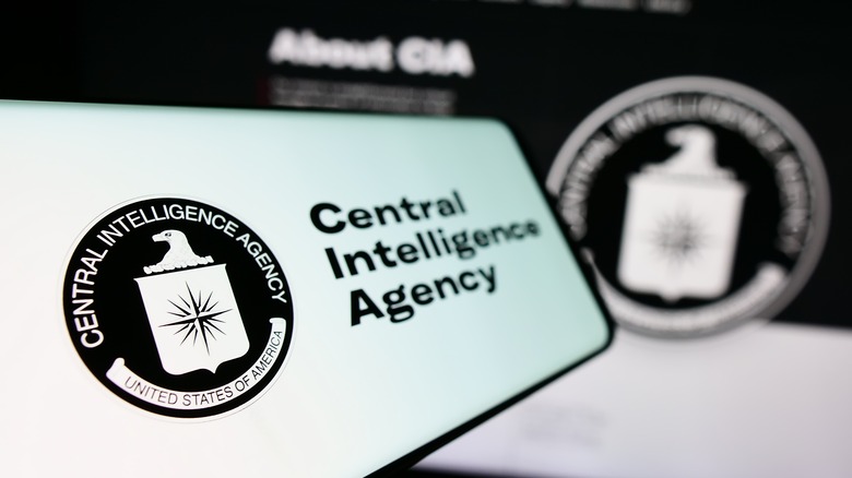 CIA logo on phone and computer screen