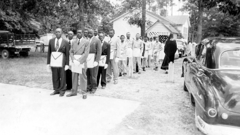 a lodge of Black American freemasons ca. 1950