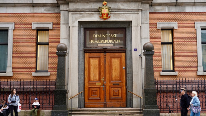 door of freemason hall in norway