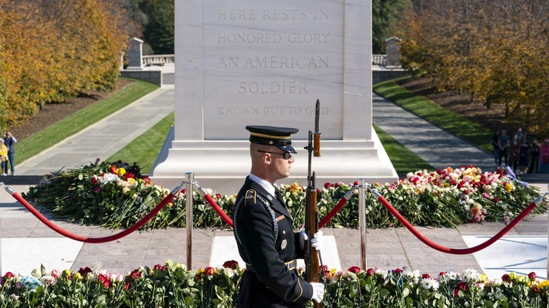 Tomb Guard walking with rifle