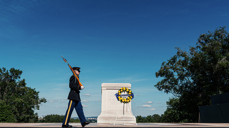 Tomb Guard walking by tomb