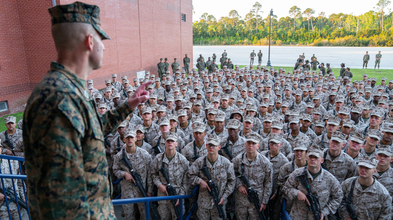 A sergeant addresses trainees