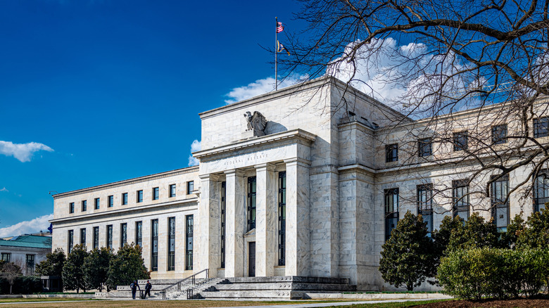 The Federal Reserve building in daylight