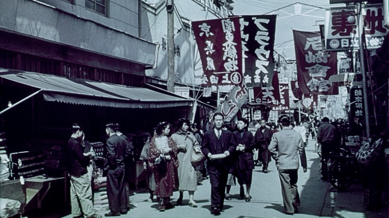 Street scene in Honshu, Japan, 1958.