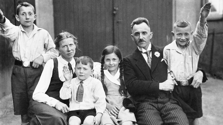 A Nazi family seated outside