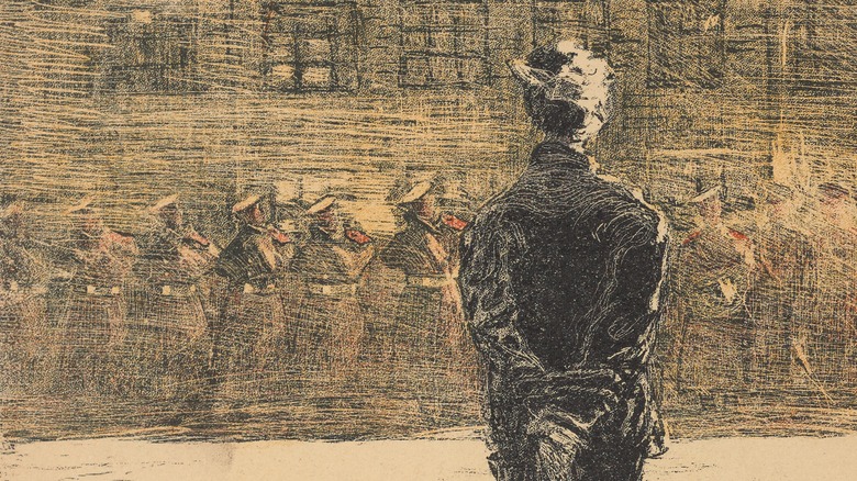 vintage illustration of a firing squad