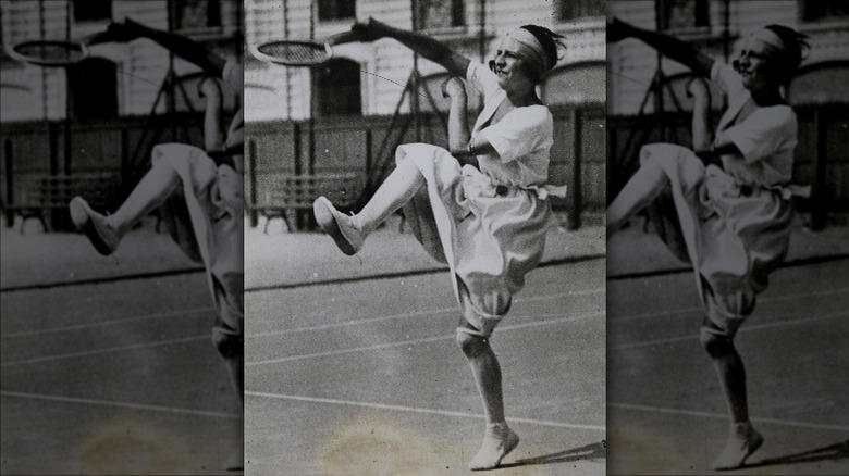 Suzanne Lenglen playing in the Wimbledon final in 1922