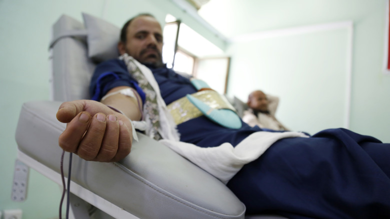 Man donating blood