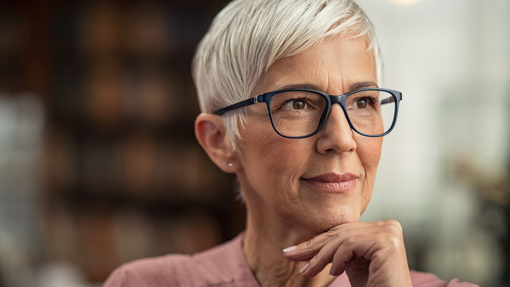 woman with glasses