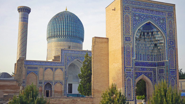 Mausoleum of Timur exterior in Uzbekistan.