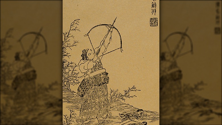 Houyi shooting an arrow