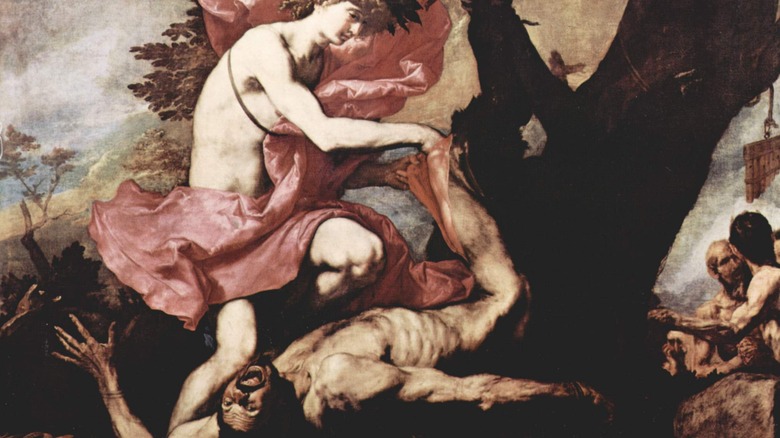 Apollo flaying Marsyas