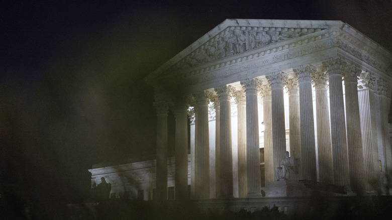 Supreme Court building at night