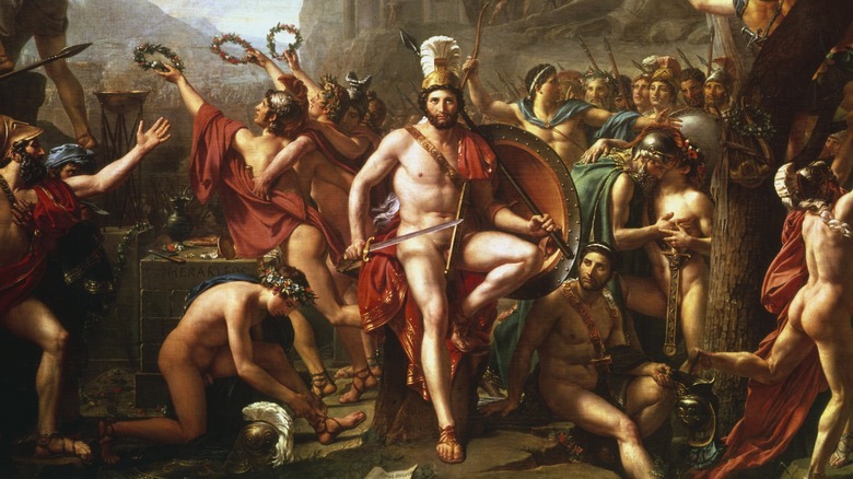 King Leonidas fighting in battle