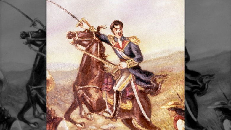 Simon Bolivar riding on horse