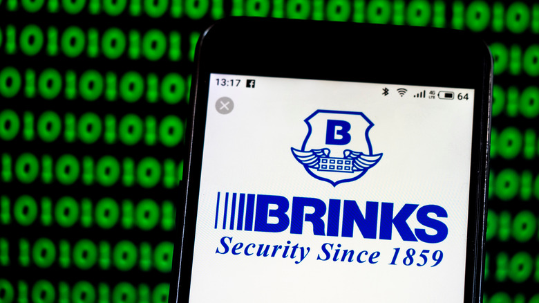 Brink's security logo on phone