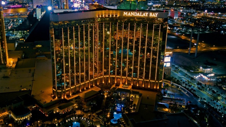 Mandalay Bay front at night