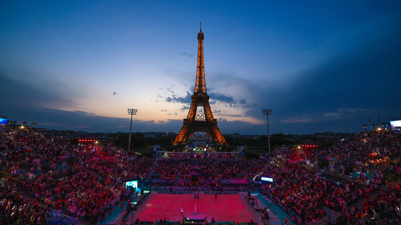 Eiffel tower during 2024 olympics