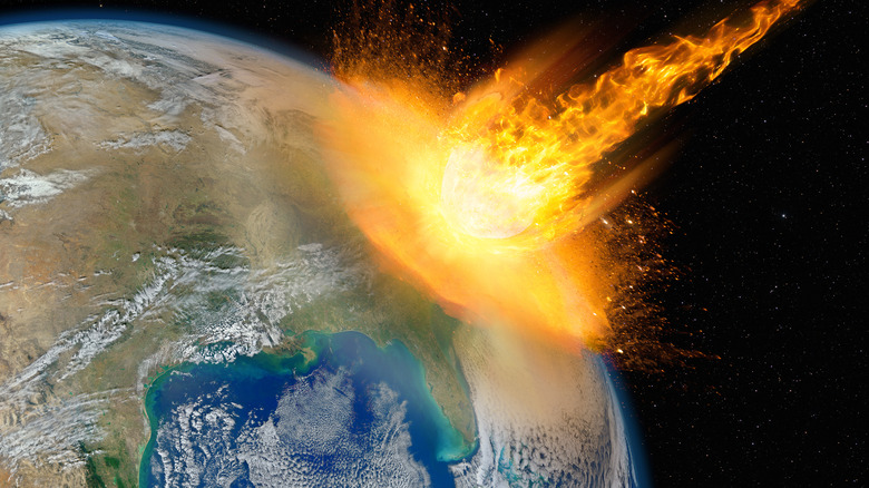 simulation of asteroid hitting Earth