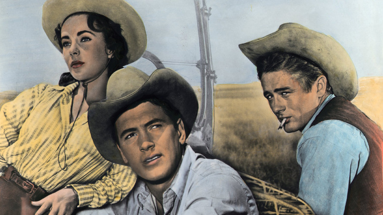 Elizabeth Taylor, Rock Hudson, and James Dean in Giant