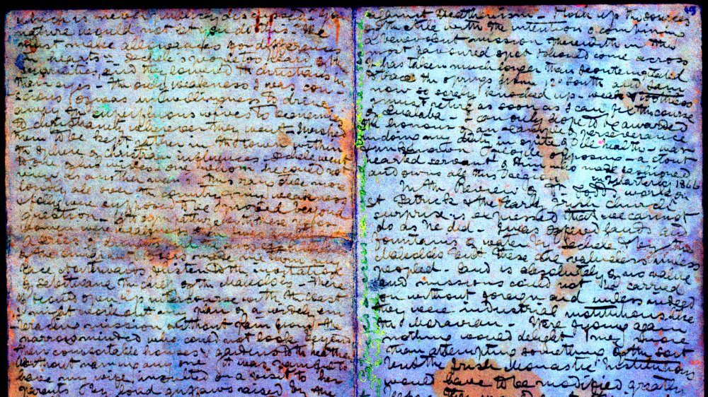 Processed spectral image of David Livingstone's 1870 field diary