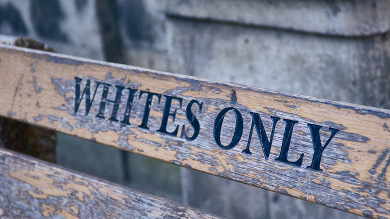 "Whites only" bench in Cape Town, South Africa