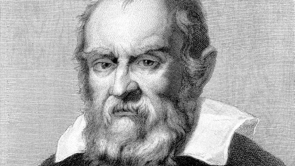 drawing of Galileo Galilei frowning