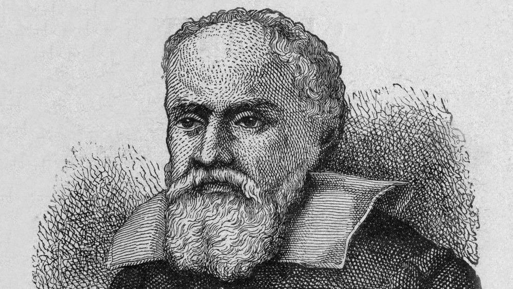 drawing of Galileo Galilei with beard