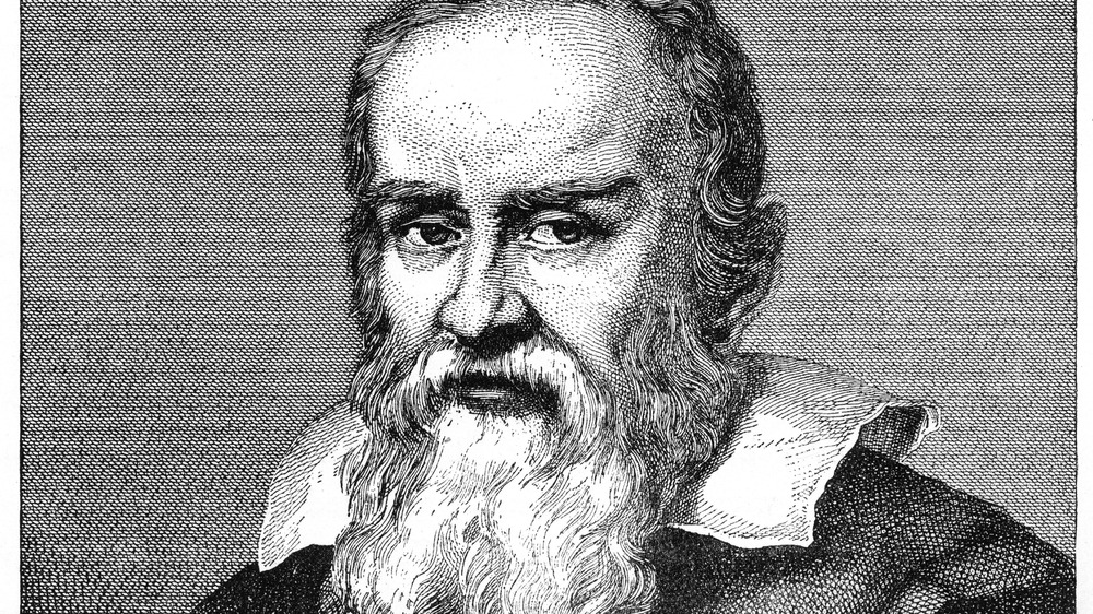 illustration of Galileo Galilei looking serious