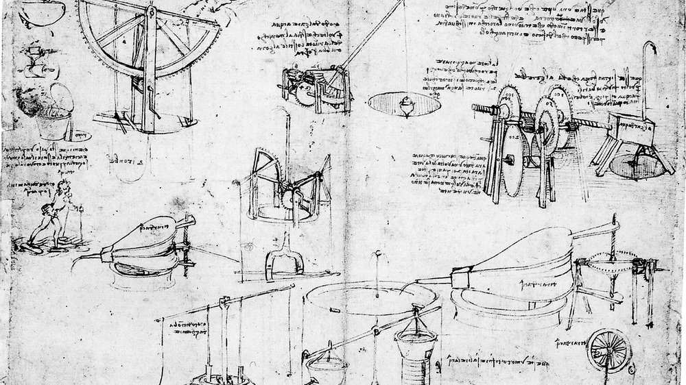 Leonardo da Vinci sketches of inventions 