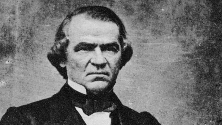 Andrew Johnson frowns