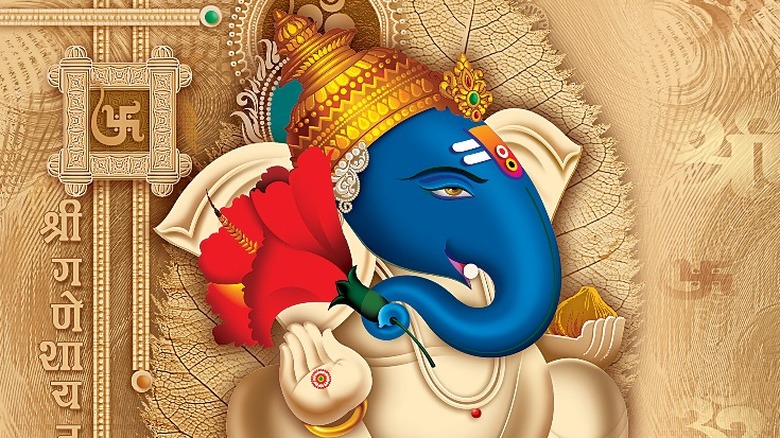Elephant-head god Ganesha drawing