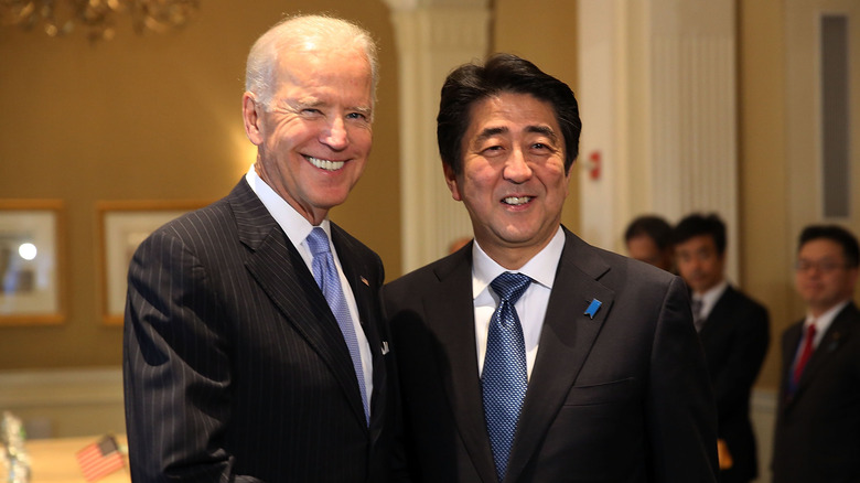 Joe Biden and Shinzo Abe